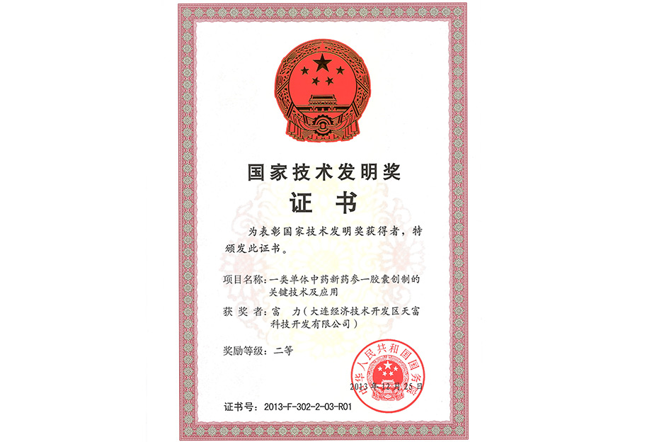 2013年度国家技术发明二等奖